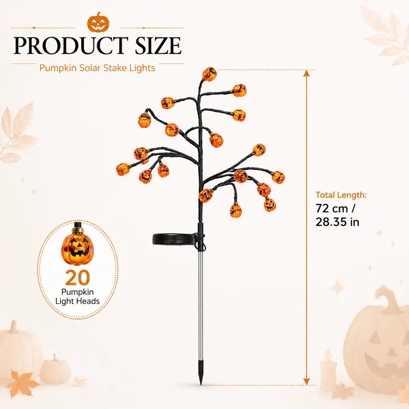 đ Pumpkin Solar Stake Lights 4PCS â Halloween Outdoor Yard Decor