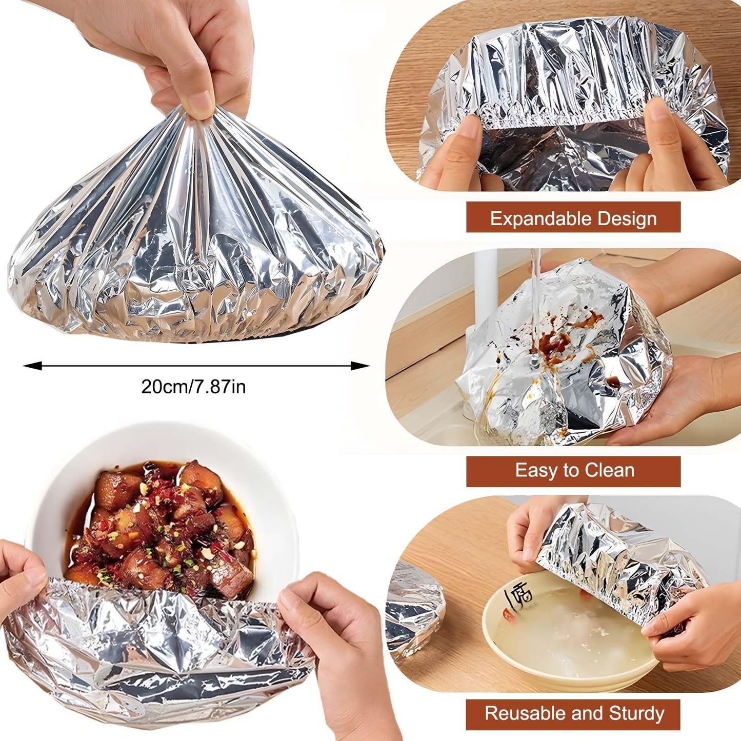 🔥🔥 LAST DAY 49% OFF- Reusable Aluminum Foil Food Covers