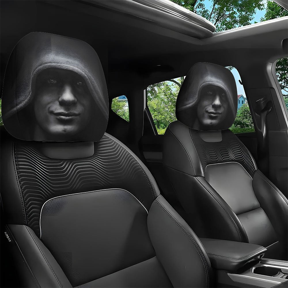 ๐ Funny Cartoon Car Headrest Covers โ 2PCS Universal Fit ๐