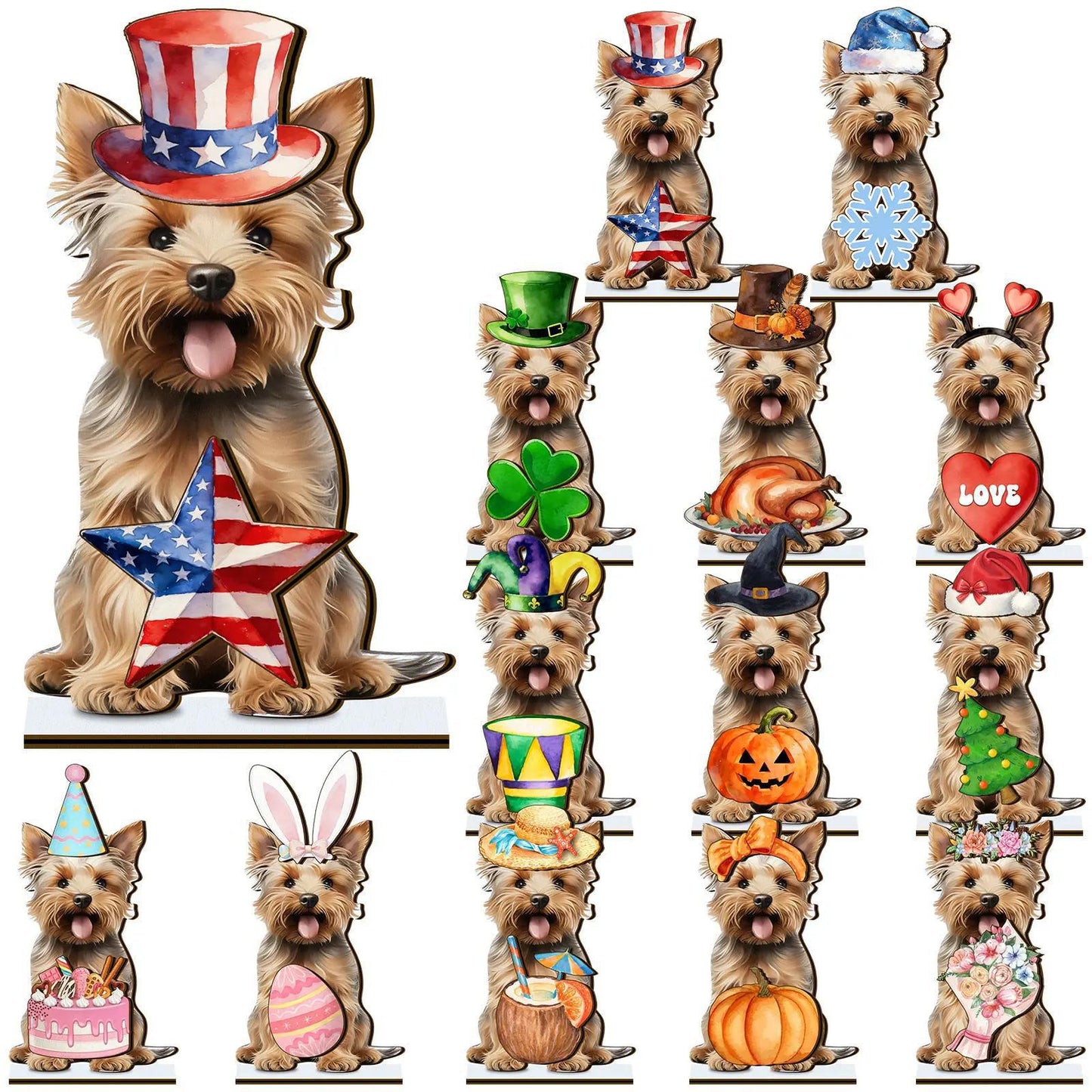 🎁 Unique Personalized Gift for Pet Lovers🐶 Interchangeable Seasonal Dog Decor