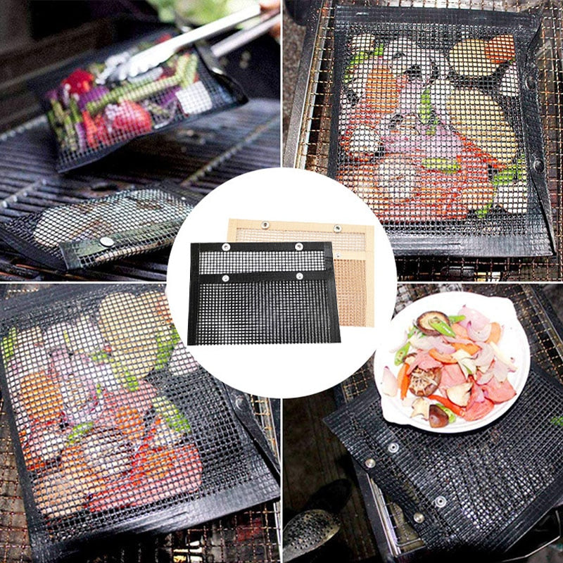 BBQ Grill Mesh Bag Barbecue Kitchen Tools Reusable Non-stick