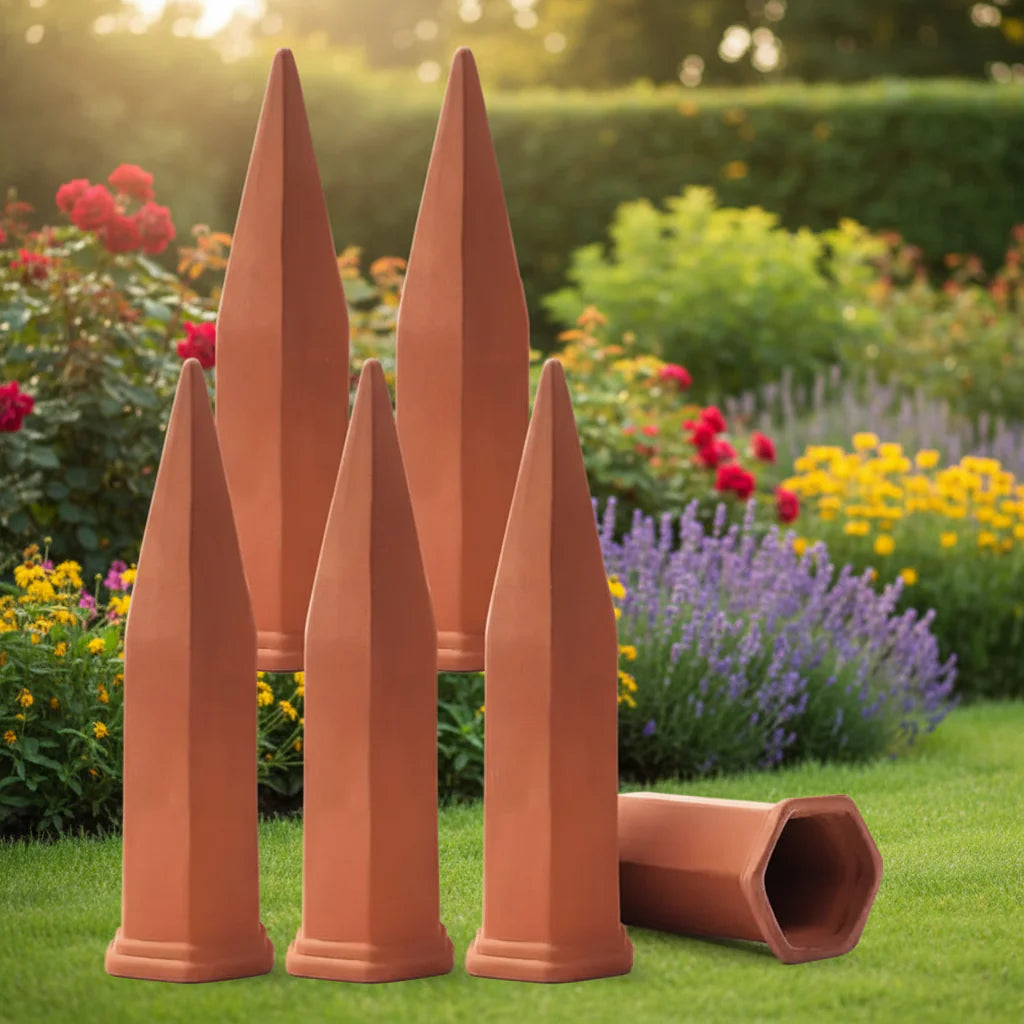 🌿💧 Modern Innovations Ceramic Terracotta Self Watering Spikes, 3PC/6PC