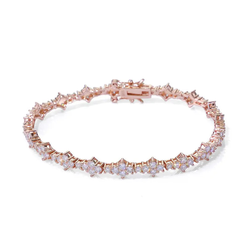 ✨ Gold Tennis Bracelet 6.5mm – CZ Clover Design, Gift for All