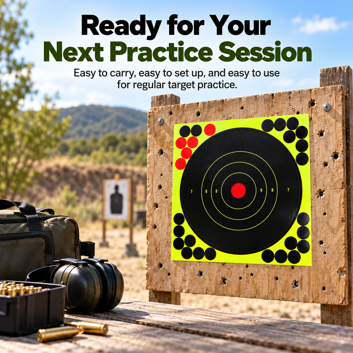 ๐ฏ 8' Peel-and-Stick Shooting Targets โ 50-Pack Bullseye Stickers