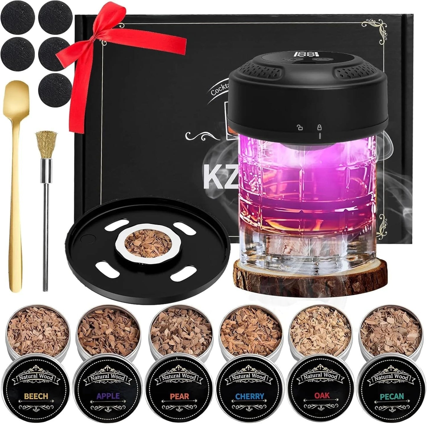 ๐2026 New Electric Whiskey Smoker Kit with 6 Wood Chips