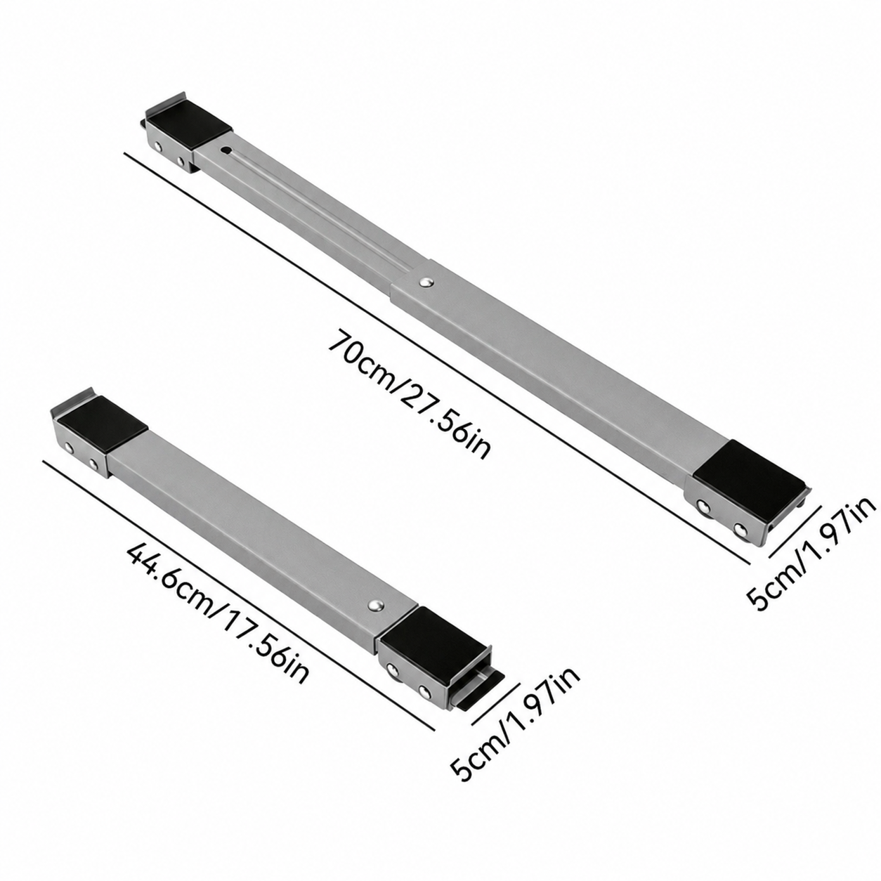 đ ī¸2-Pack Telescopic Appliance Dolly, Lockable Wheels, 4cm Low Profile, 44.6â70cm Fit
