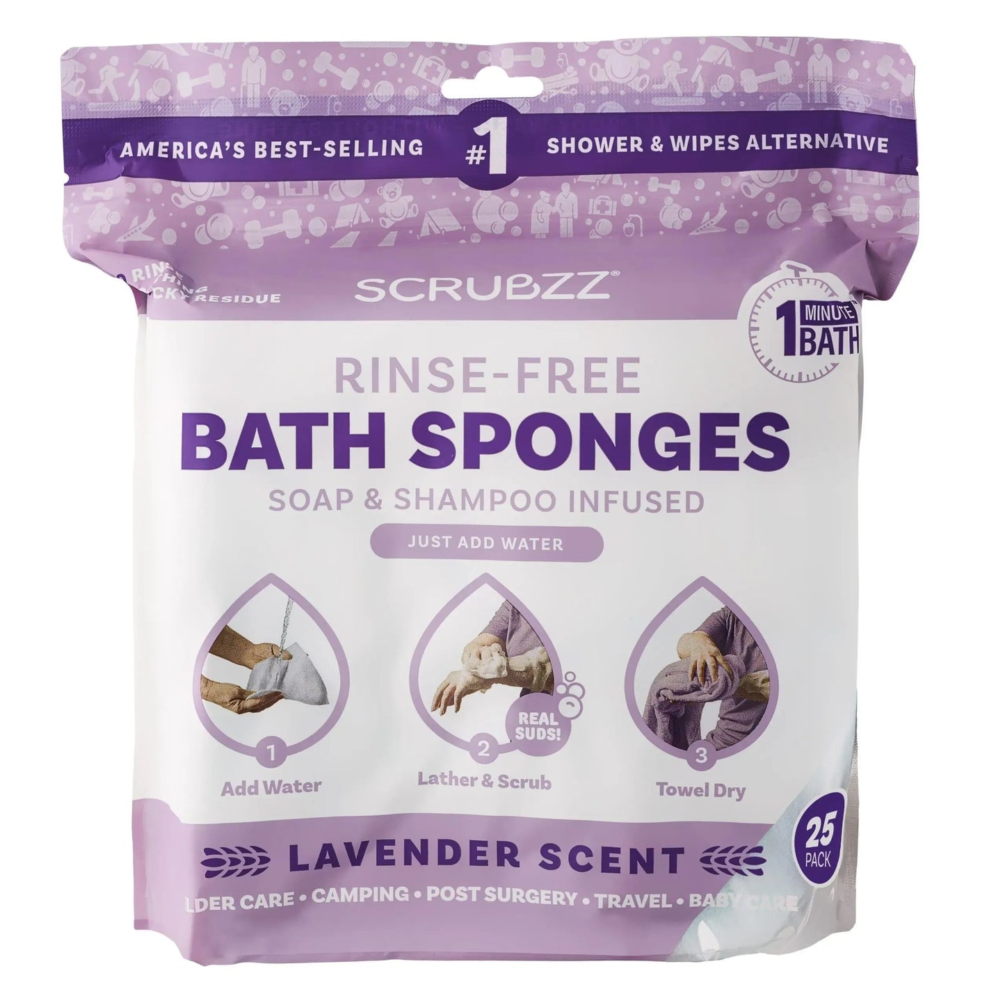 ⏰VIP Shipping Today Only⏰Disposable Rinse-Free Bathing Wipes – 25 Pack🧼