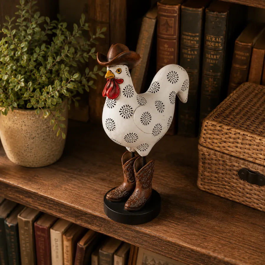 🤎Vintage Cowboy Rooster Sculpture