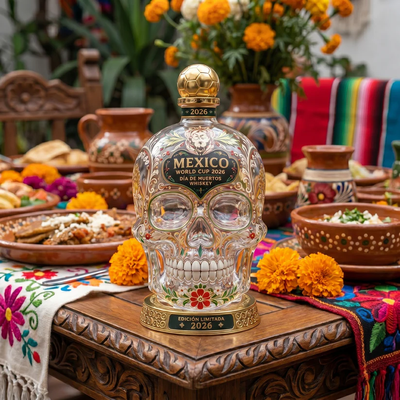 ⚽🇲🇽Mexico 2026 Día de Muertos Whiskey Bottle