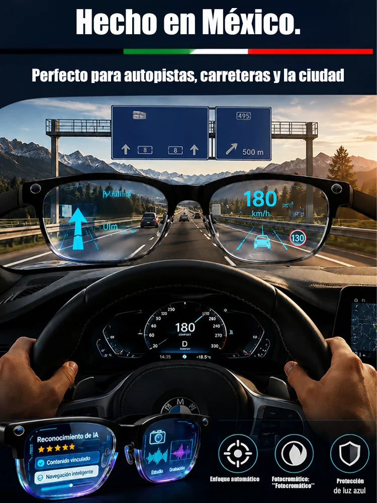 Gafas inteligentes SL con zoom, cambio de color y traducción AI en tiempo real