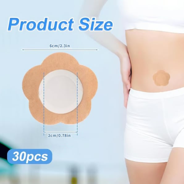 🏆Last Day 49% OFF⚡30pcs Castor Oil Pack Wrap for Belly Button, Self-Adhesive Castor Oil Patches Cover Patch Organic Disposable Spunlace Cloth Highly Absorbent Pad with Cotton, Oil Not Included (Skin Color)