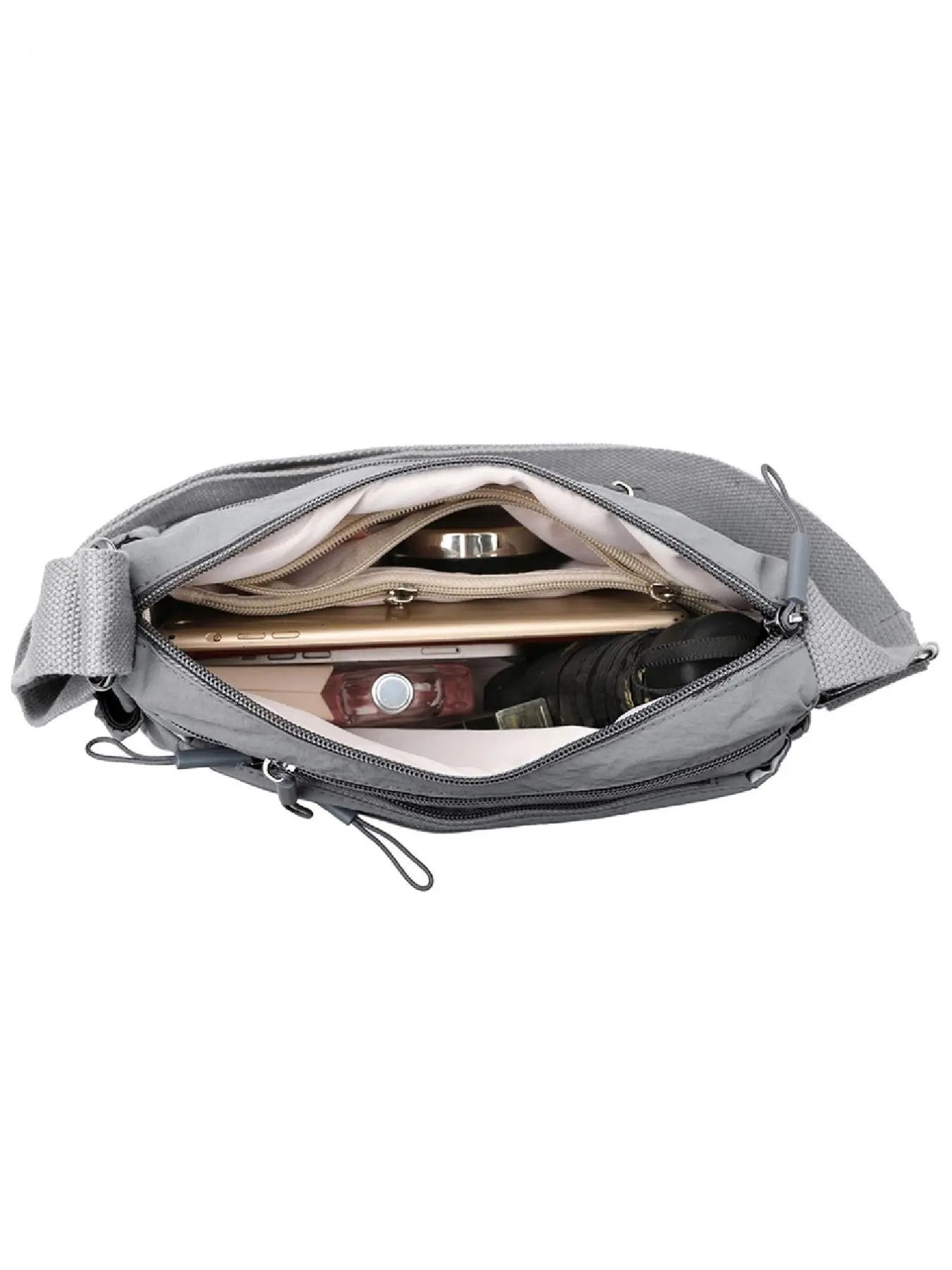 đ Women Solid Color Crossbody Bag ⨠Multi-Pocket Zipper Fashion Daily Bag