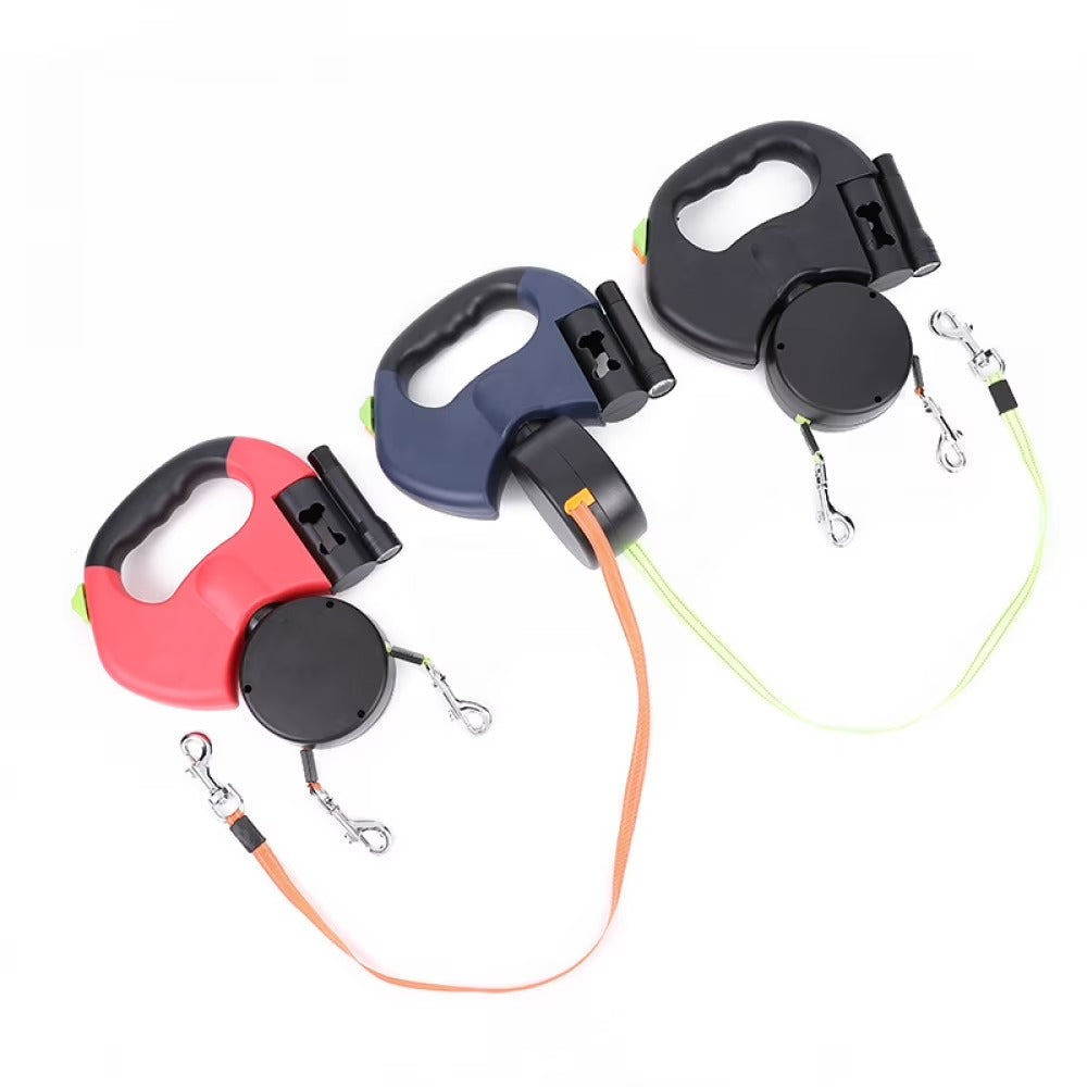 Dual Dog Retractable Leash – 360° Tangle-Free with Separate Controls