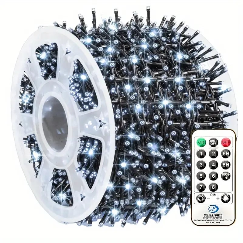 ✨ Perfect for Festive Decorations ✨300LED 98FT Christmas Light String with 8 Modes Timer & Remote Control