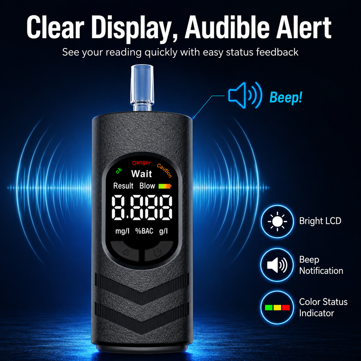 🚕Rechargeable Digital Alcohol Tester with Voice Broadcast
