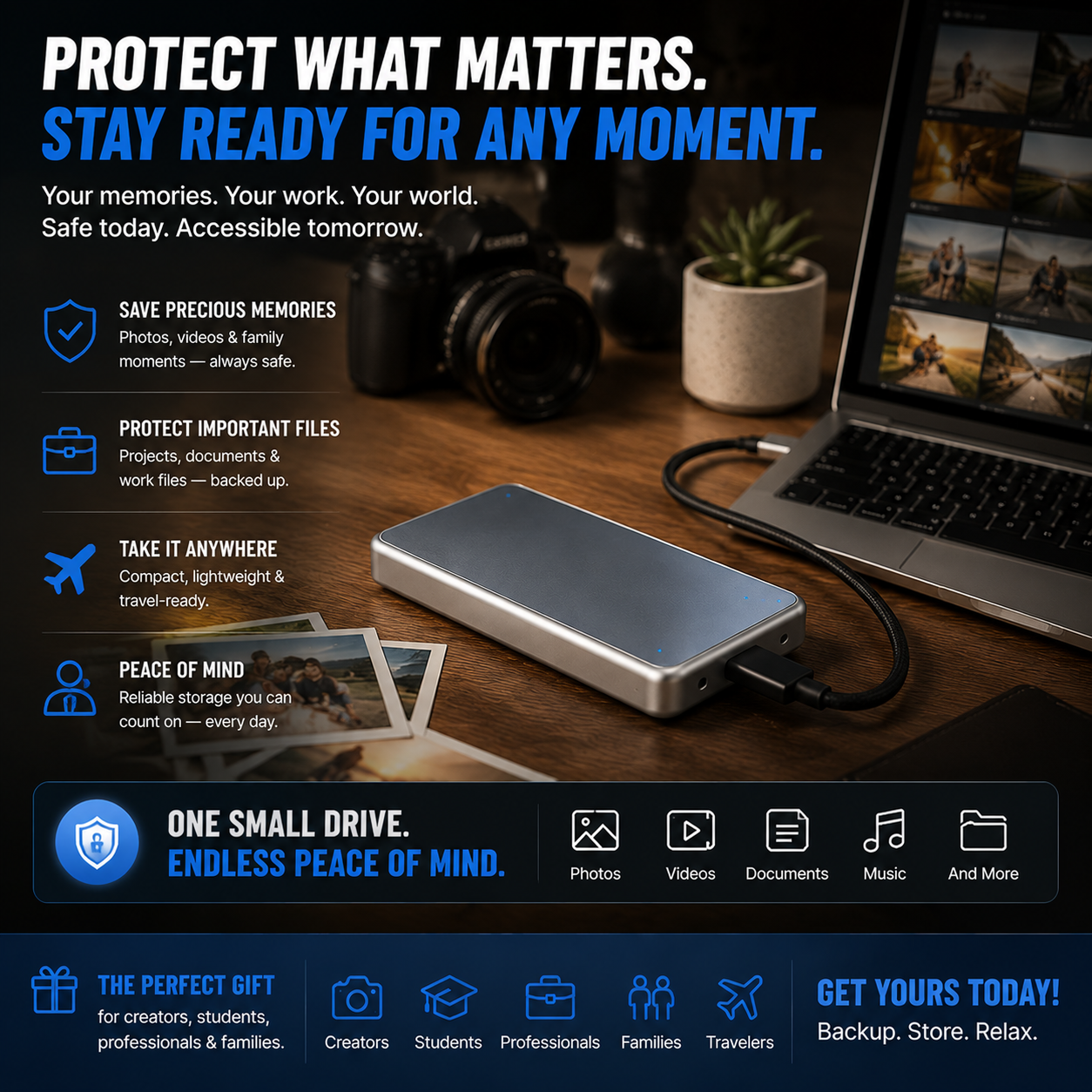 đĨ LAST DAY 50% OFF-Portable External SSD â Protect Your Photos, Videos & Important Files