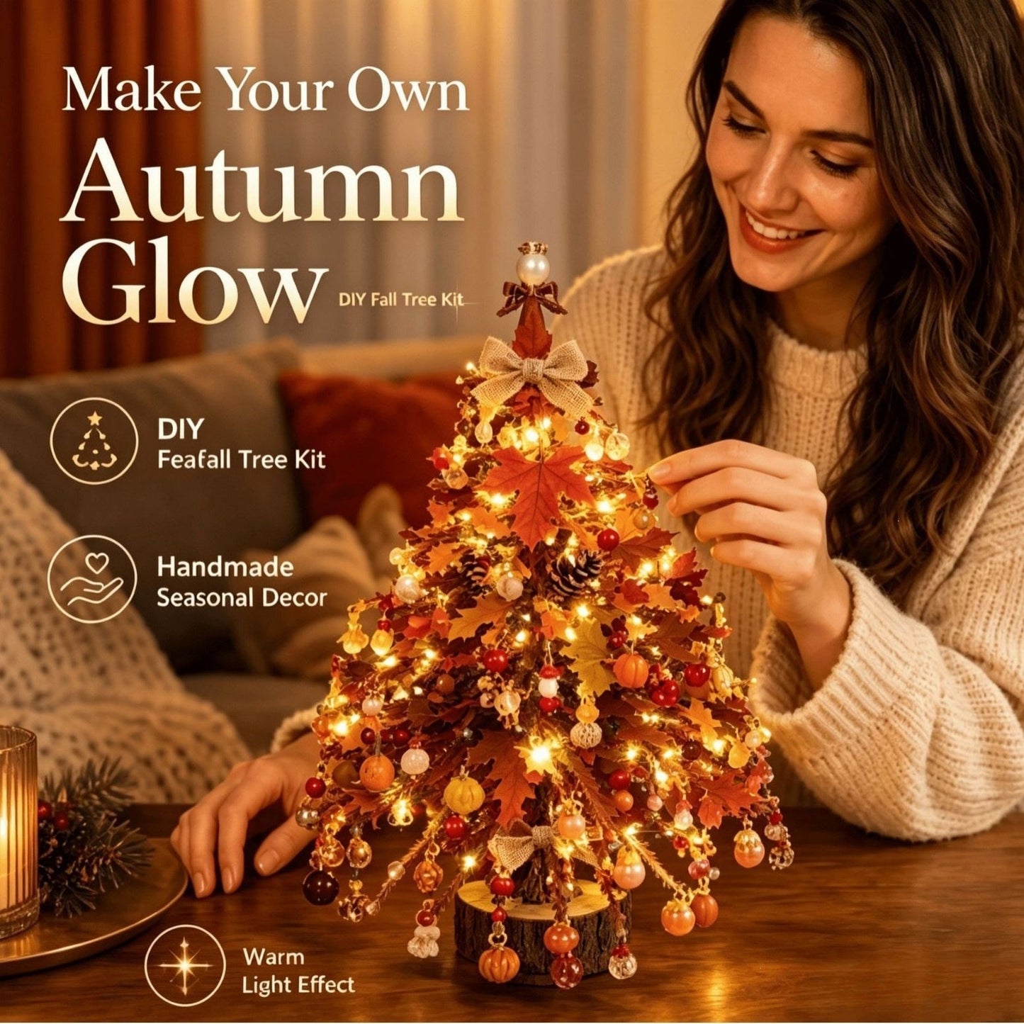 ✨ DIY Lighted Seasonal Tabletop Tree Kit – Create Your Own Holiday Magic