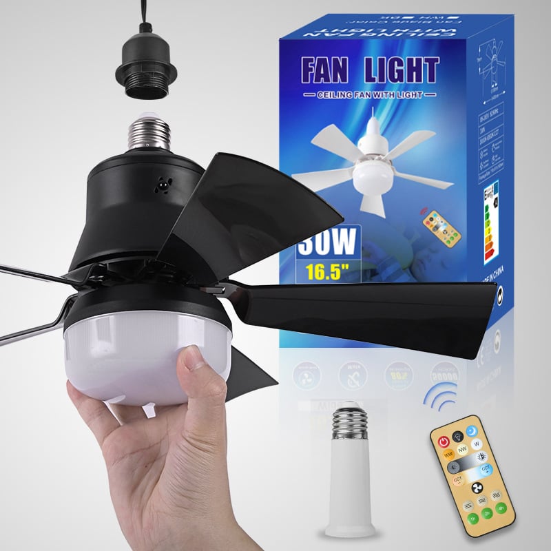 ✅Install In 3 Mins! Socket Screw-in Fan Light 2 In 1✨