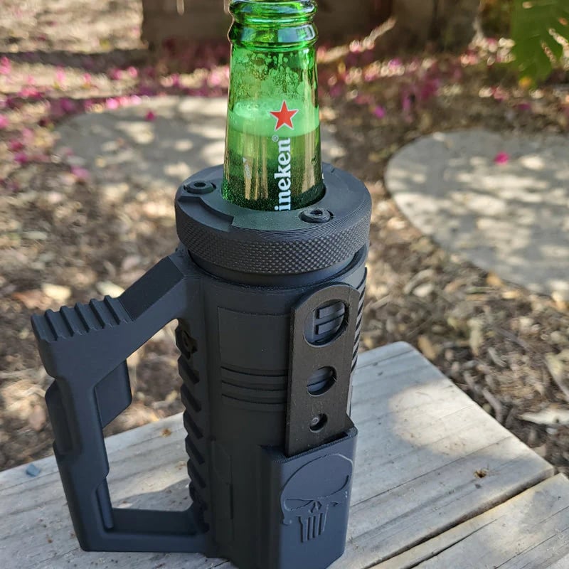 🥤🔥Assault-Style Tactical Koozie with Built-In Bottle Opener – 3 Sizes for Bottles & Cans