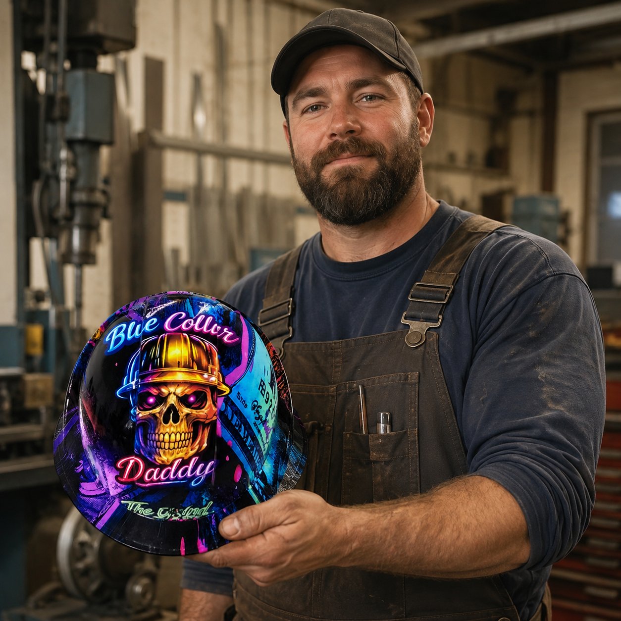 đˇââī¸đĨ Blue Collar Daddy Hydro-Dipped Hard Hat