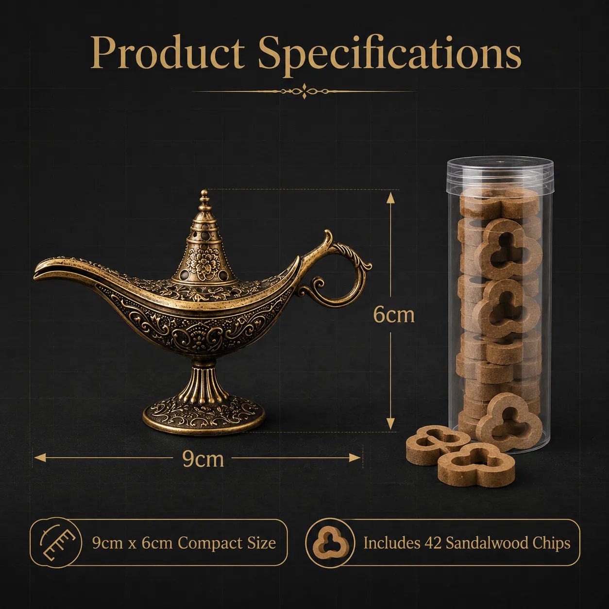 🔥Vintage Aladdin Genie Lamp Incense Holder