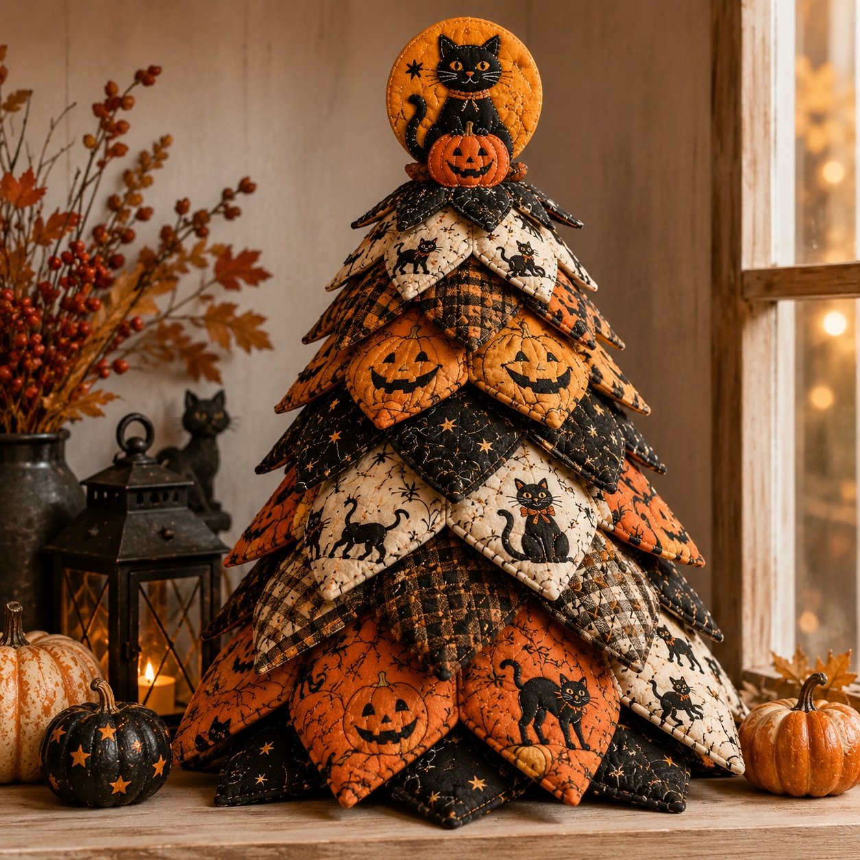đ DIY Halloween Quilted Fabric Tree Kit
