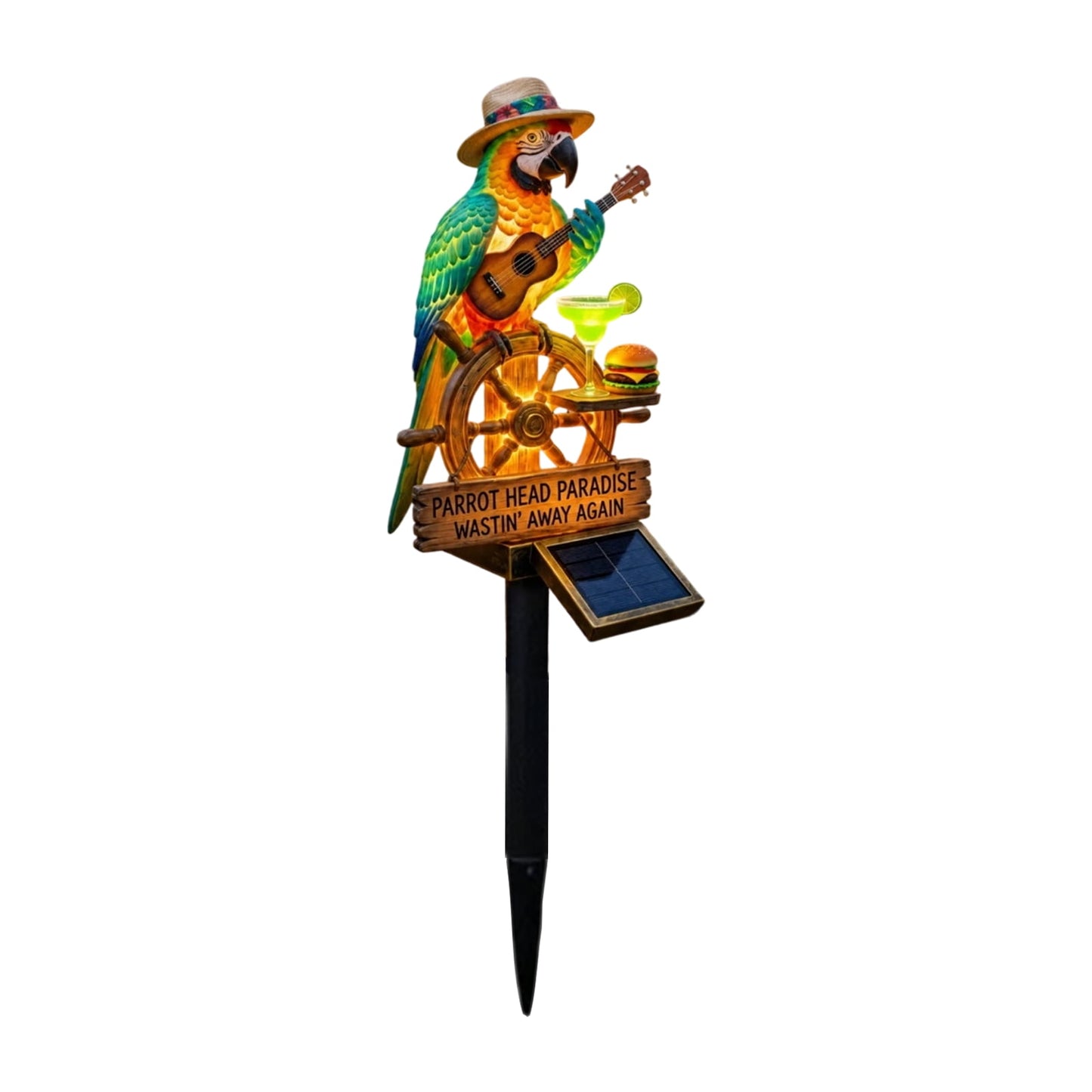 Solar Parrot Garden Light, Tropical LED Outdoor Décor for Patio & Garden