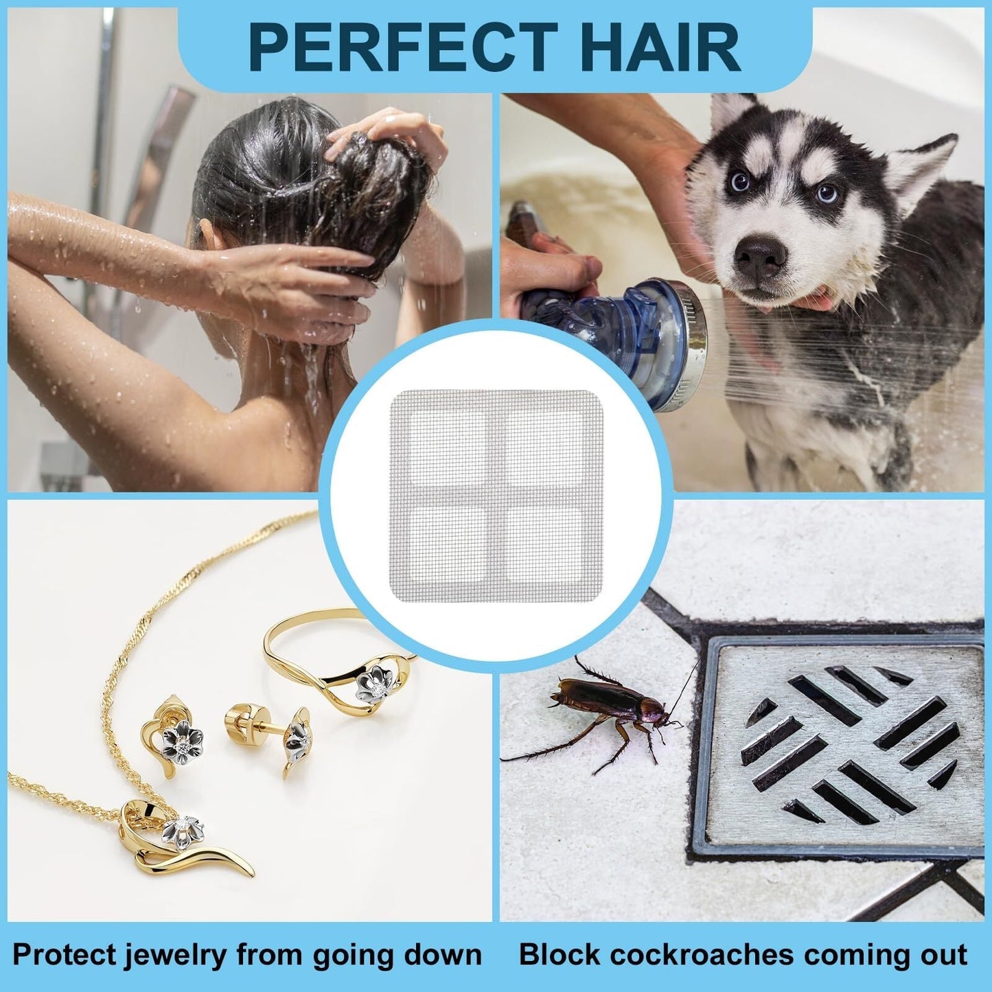Disposable Drain Hair Catcher Mesh Stickers