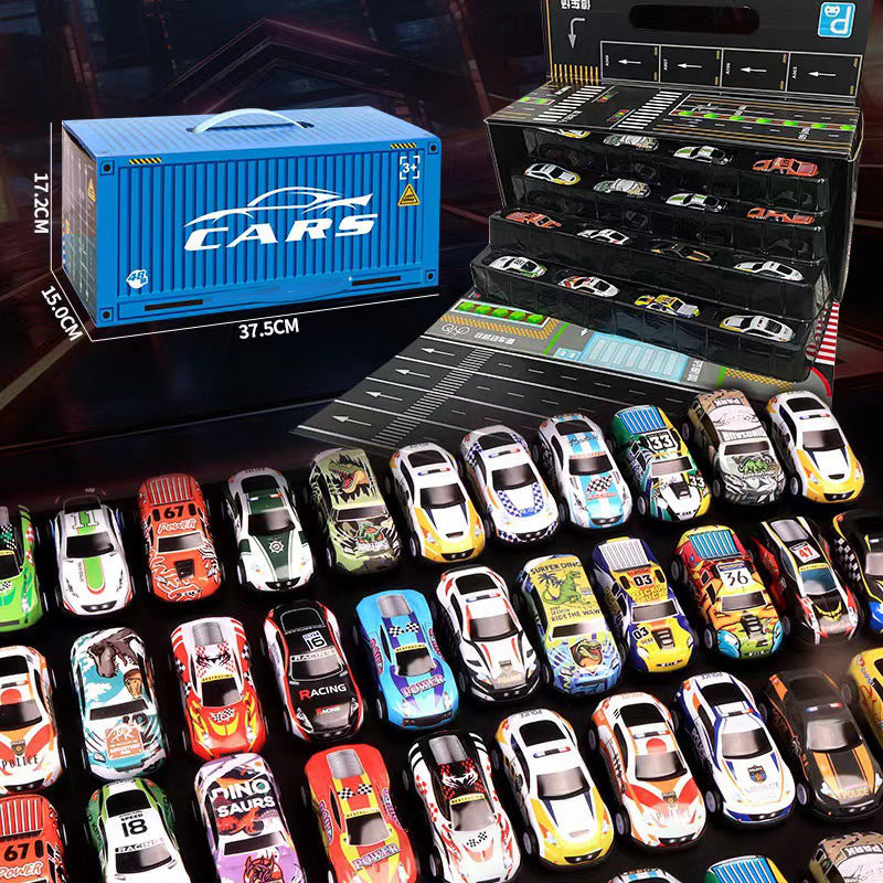 đ48 Mini Pull-Back Cars with Built-In Garage Set