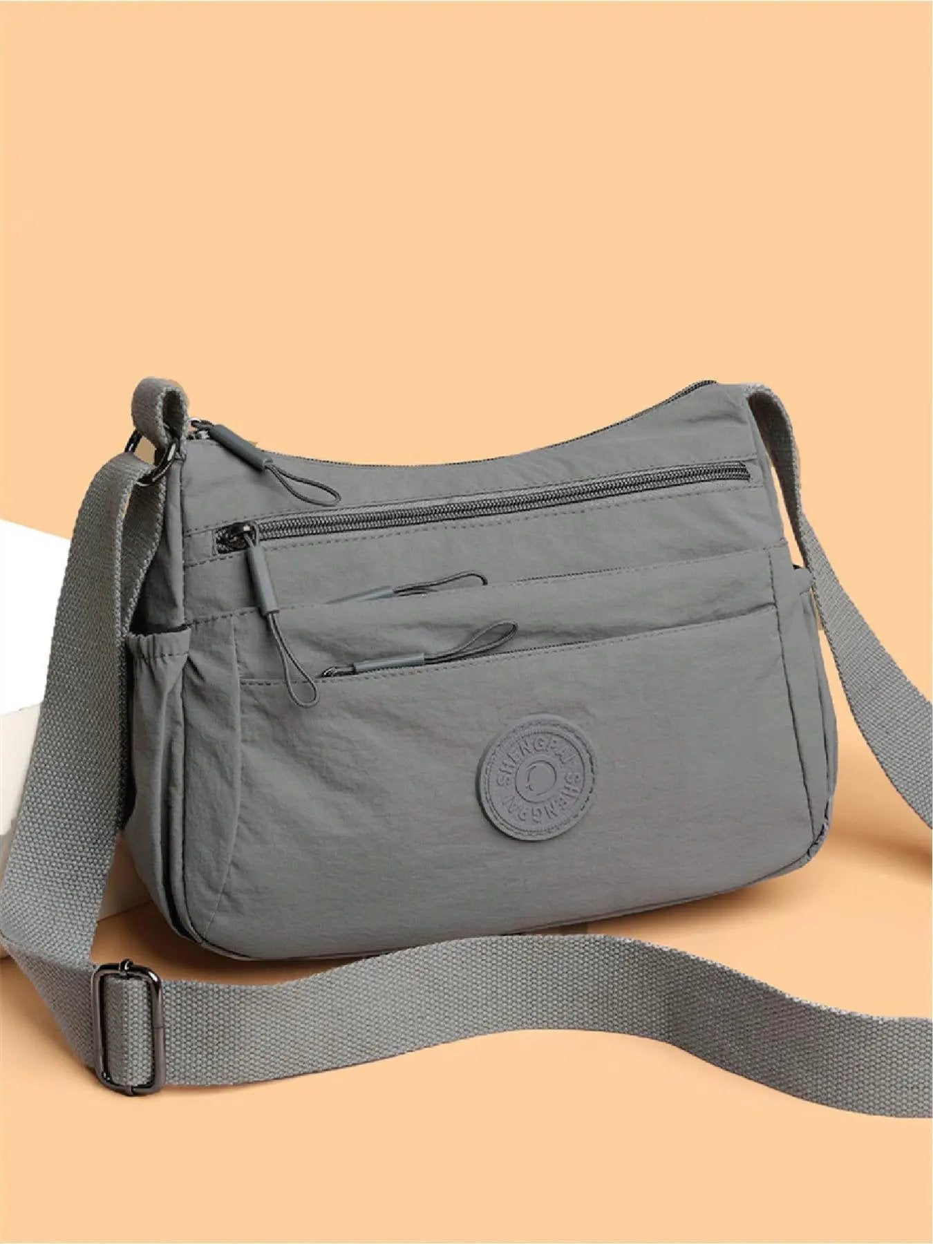 👜 Women Solid Color Crossbody Bag ✨ Multi-Pocket Zipper Fashion Daily Bag