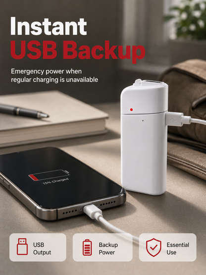 Portable Emergency Phone Charger AA Battery Powered Power Bank with LED Flashlight