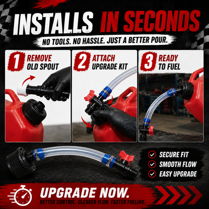 ⛽ Racing Fuel Can Upgrade Kit – No Spill Fuel Jug Nozzle Kit