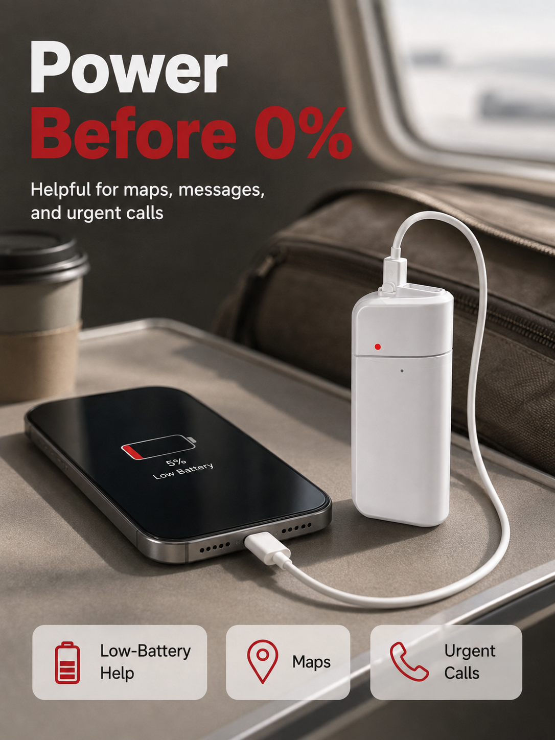 🔋 Emergency Phone Charger – AA Battery Powered USB Backup with LED Flashlight