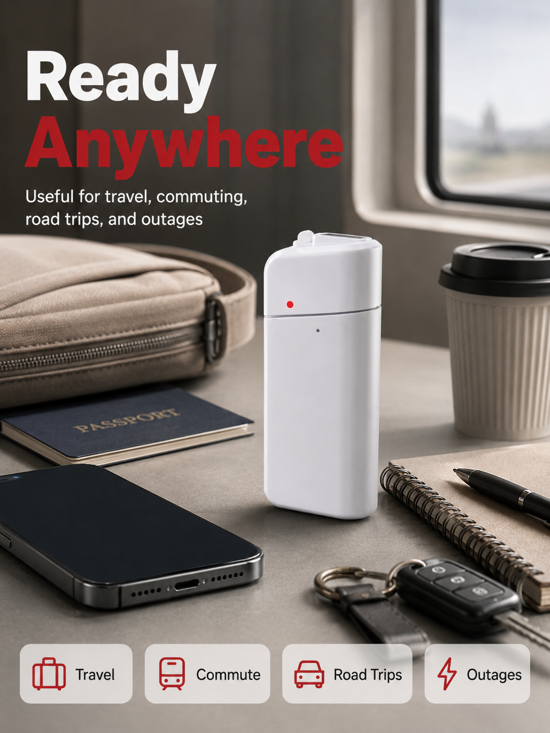 Portable Emergency Phone Charger AA Battery Powered Power Bank with LED Flashlight