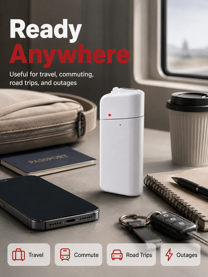 Portable Emergency Phone Charger AA Battery Powered Power Bank with LED Flashlight