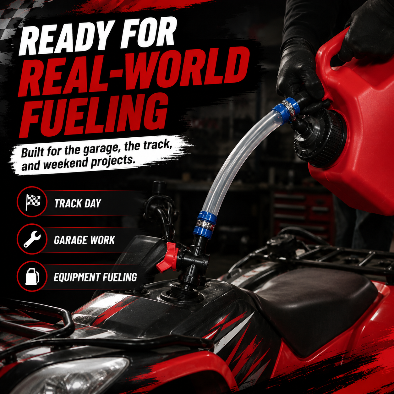 ⛽ Racing Fuel Can Upgrade Kit – No Spill Fuel Jug Nozzle Kit
