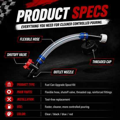 ⛽ Racing Fuel Can Upgrade Kit – No Spill Fuel Jug Nozzle Kit