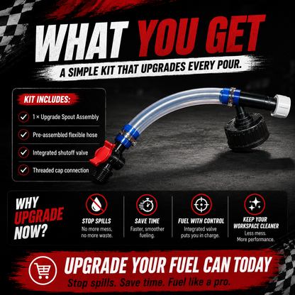 ⛽ Racing Fuel Can Upgrade Kit – No Spill Fuel Jug Nozzle Kit