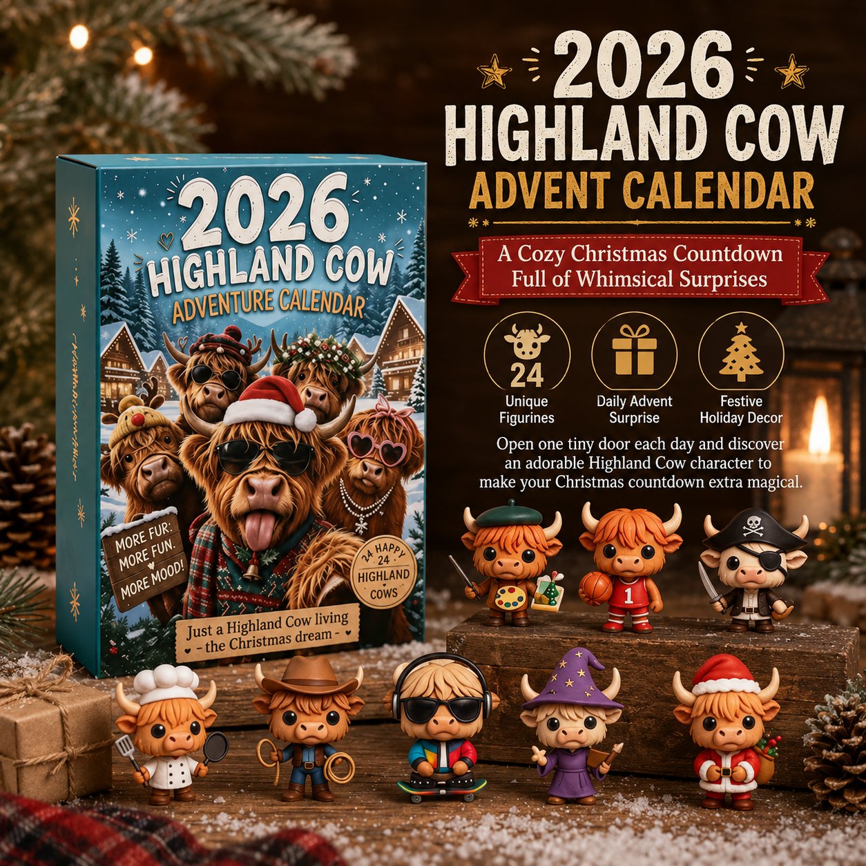 🐂🎁2026 Highland Cow Advent Calendar | Every Day Brings New Surprises(📦Buy 2 Free Shipping)