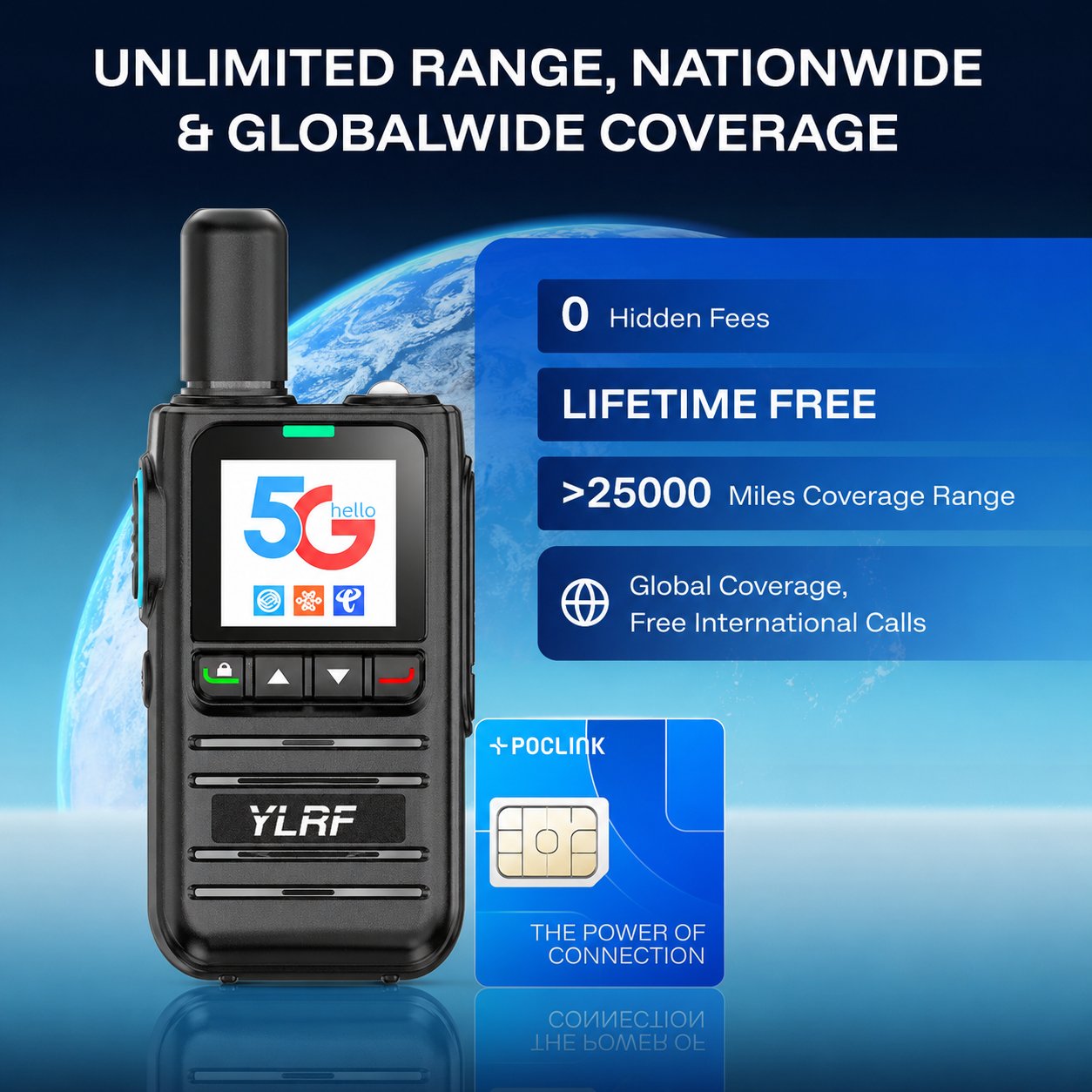 🌍4G LTE Global Walkie Talkie with Lifetime Free SIM ✨
