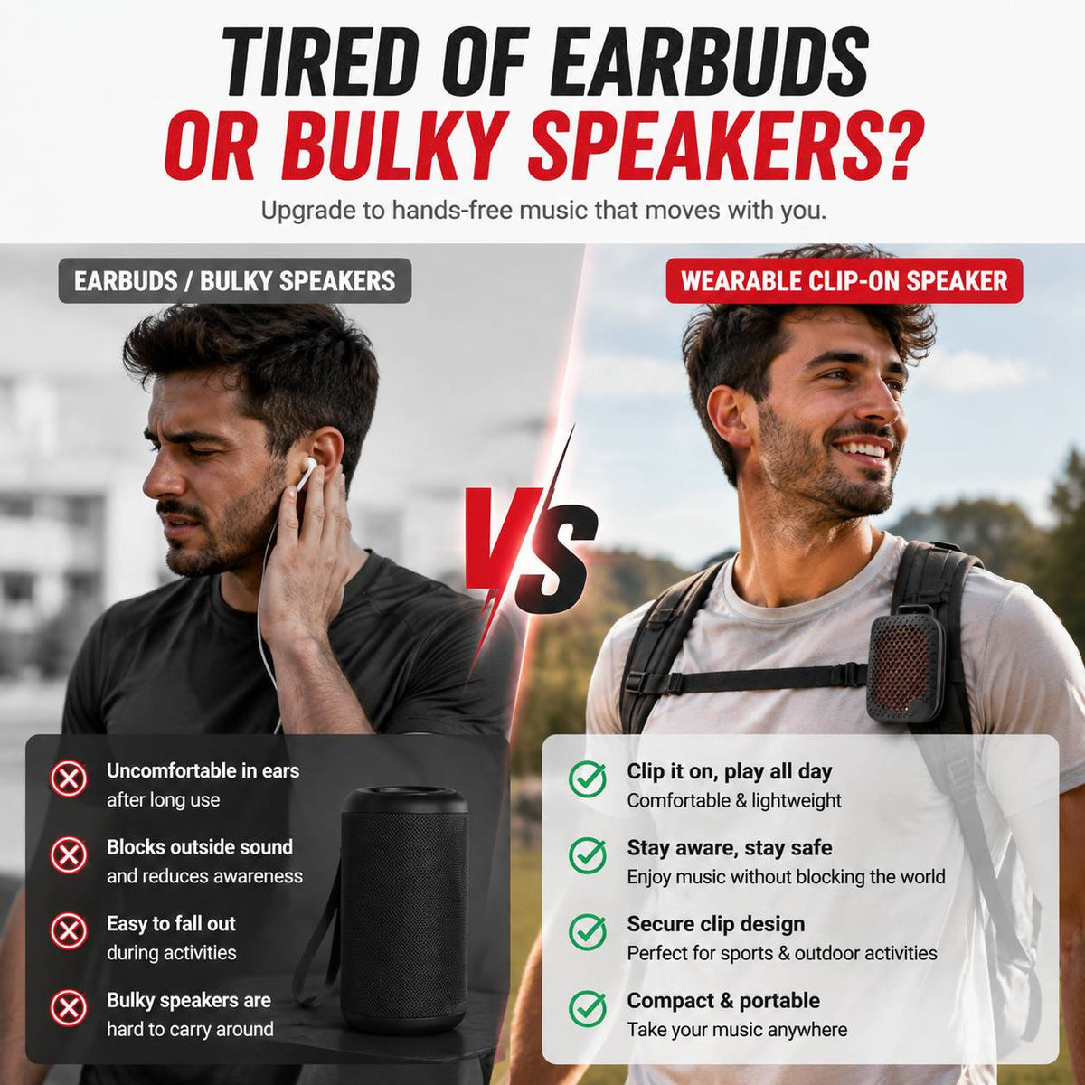 🏃Outdoor Clip-On Bluetooth Speaker I Waterproof Speakerfor Running & Cycling