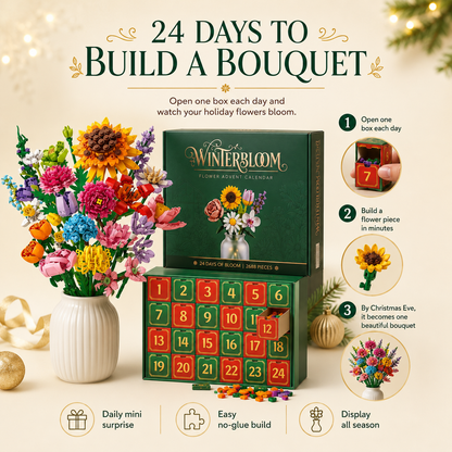 🌸 CHRISTMAS FAVORITE | Flower Building Blocks Advent Calendar – 24 Daily Surprises That Become a Decorative Bouquet