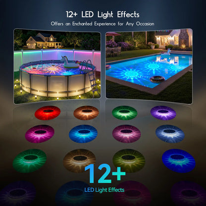 ☀️ Solar Floating Pool Lights | Remote Control 12+ Light Effects