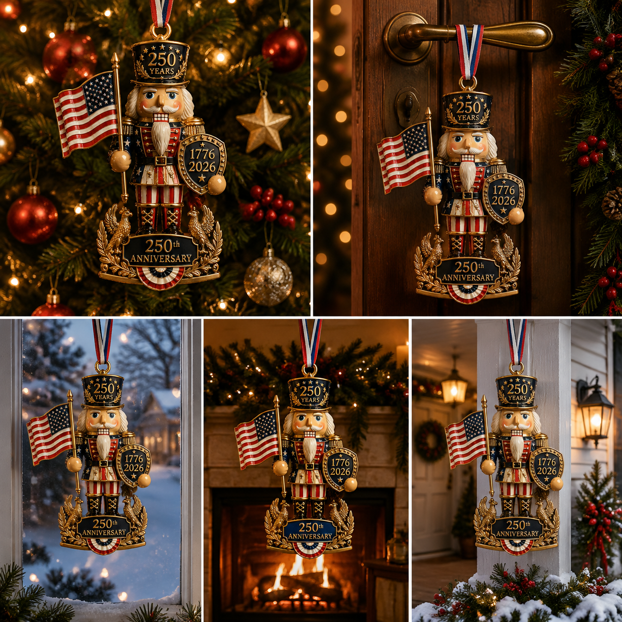 🇺🇸🎄America 250th Anniversary Nutcracker Christmas Ornament Collection