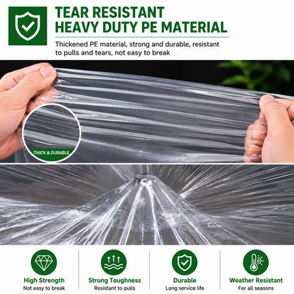 7x10FT Heavy Duty Waterproof PE Tarp Cover - Rainproof Tarp with Metal Grommets, Reinforced Edges & Fasteners for Balcony, Greenhouse, Plant Shield & Outdoor Storage