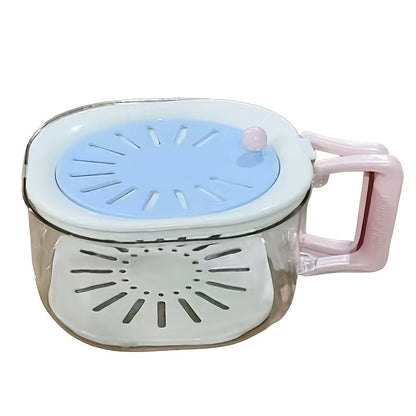 2-in-1 Double-Layer Kitchen Drain Basket, Foldable Handle Colander & Strainer Bowl, Multi-Functional Fruit Vegetable Washing Basin, Refrigerator Storage Organizer with Lid, Portable Food Basket for Picnic, Camping