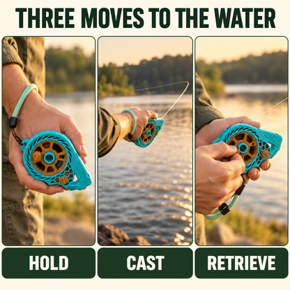 Hold cast and retrieve with handline reel