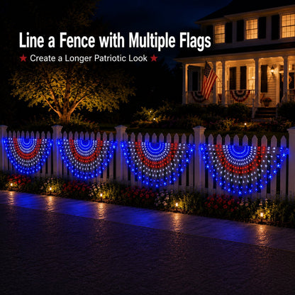 🇺🇸 Patriotic LED Fence Light – 4FT Red White Blue Glow Outdoor Decor