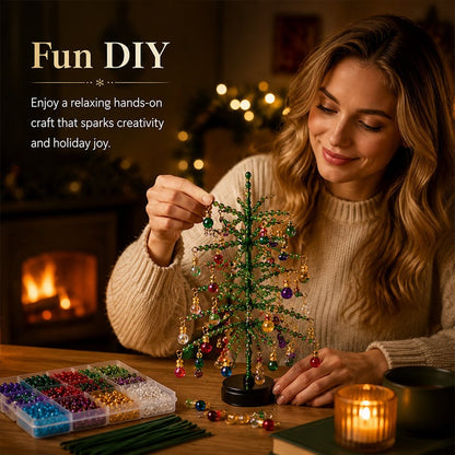 🎄Mini Tabletop DIY Beaded Christmas Tree Craft Kit | Handmade Holiday Home Decor