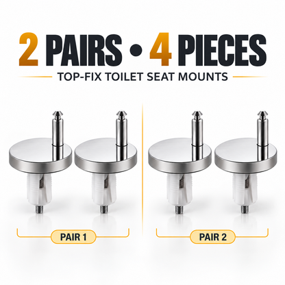 🔩 4-Pack Top-Fix Toilet Seat Hinge Bolts – Adjustable Anti-Wobble Replacement Kit